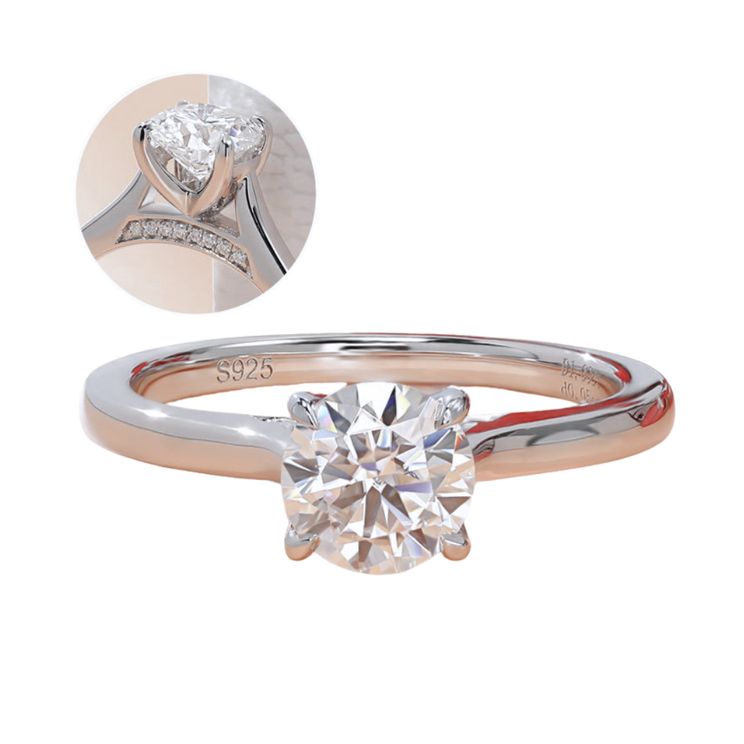1 ct Round Moissanite Classic Engagement Ring