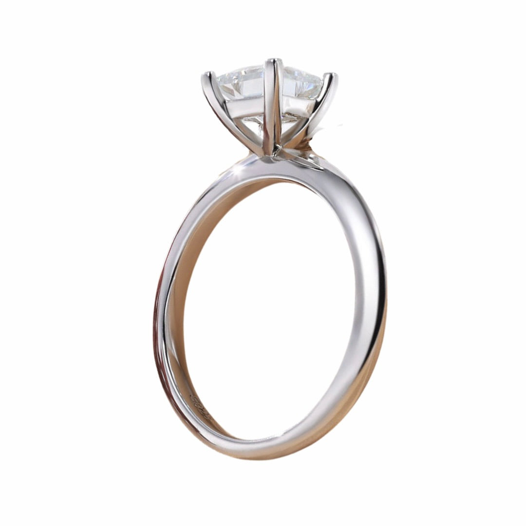 1 ct Princess Cut Moissanite Engagement Ring