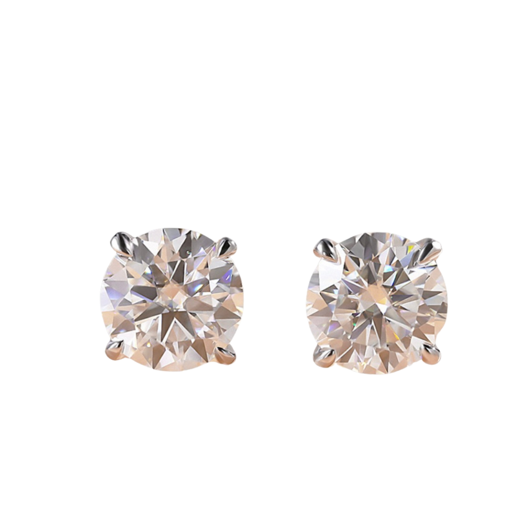 1 ct Round Moissanite Earrings