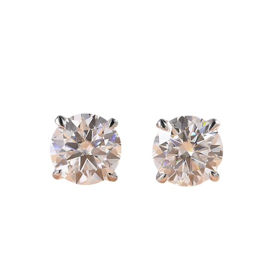 1 ct Round Moissanite Earrings